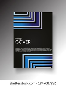 Cover design template set with abstract lines modern different color gradient style on background for decoration presentation, brochure, catalog, poster, book, magazine etc. Vector Illustration