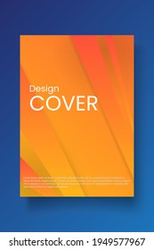 Plantilla de diseño de portada con líneas abstractas estilo moderno de gradiente de color diferente en el fondo para la presentación de decoración, folleto, catálogo, afiche, libro, revista, etc. Ilustración vectorial