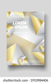 Plantilla de diseño de portada con líneas abstractas estilo moderno de gradiente de color diferente en el fondo para la presentación de decoración, folleto, catálogo, afiche, libro, revista, etc. Ilustración vectorial