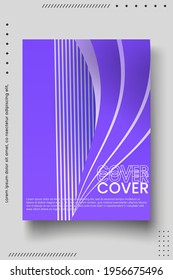 Cover design template set with abstract lines modern different color gradient style on background for decoration presentation, brochure, catalog, poster, book, magazine etc. Vector Illustration