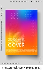Cover design template set with abstract lines modern different color gradient style on background for decoration presentation, brochure, catalog, poster, book, magazine etc. Vector Illustration