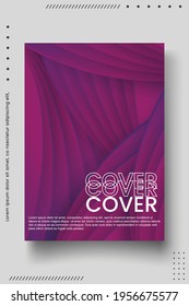 Cover design template set with abstract lines modern different color gradient style on background for decoration presentation, brochure, catalog, poster, book, magazine etc. Vector Illustration