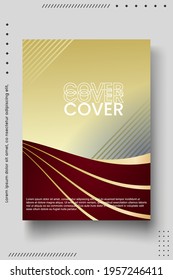 Cover design template set with abstract lines modern different color gradient style on background for decoration presentation, brochure, catalog, poster, book, magazine etc. Vector Illustration