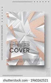 Plantilla de diseño de portada con líneas abstractas estilo moderno de gradiente de color diferente en el fondo para la presentación de decoración, folleto, catálogo, afiche, libro, revista, etc. Ilustración vectorial