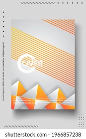 Plantilla de diseño de portada con polígonos abstractos y líneas en fondo vectorial. perfecto para la presentación de decoración, folleto, catálogo, afiche, libro, revista, etc. Ilustración vectorial