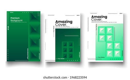 Cover design template set with abstract lines modern different color gradient style on background for decoration presentation, brochure, catalog, poster, book, magazine etc. Vector Illustration