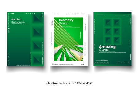 Cover design template set with abstract lines modern different color gradient style on background for decoration presentation, brochure, catalog, poster, book, magazine etc. Vector Illustration
