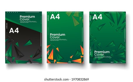 Cover design template set with abstract lines modern different color gradient style on background for decoration presentation, brochure, catalog, poster, book, magazine etc. Vector Illustration