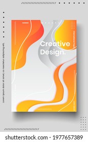 Cover design template set with abstract lines modern different color gradient style on background for decoration presentation, brochure, catalog, poster, book, magazine etc. Vector Illustration