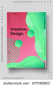 Cover design template set with abstract lines modern different color gradient style on background for decoration presentation, brochure, catalog, poster, book, magazine etc. Vector Illustration