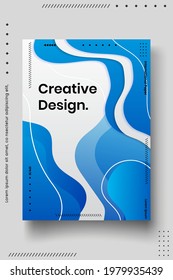 Cover design template set with abstract lines modern different color gradient style on background for decoration presentation, brochure, catalog, poster, book, magazine etc. Vector Illustration