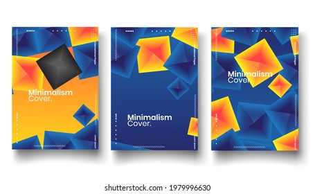 Cover design template set with abstract lines modern different color gradient style on background for decoration presentation, brochure, catalog, poster, book, magazine etc. Vector Illustration