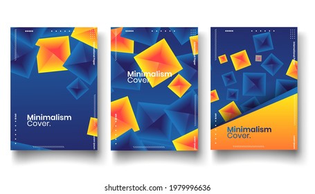 Cover design template set with abstract lines modern different color gradient style on background for decoration presentation, brochure, catalog, poster, book, magazine etc. Vector Illustration