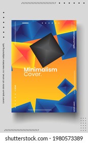Plantilla de diseño de portada con líneas abstractas estilo moderno de gradiente de color diferente en el fondo para la presentación de decoración, folleto, catálogo, afiche, libro, revista, etc. Ilustración vectorial