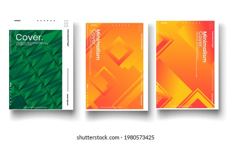 Cover design template set with abstract lines modern different color gradient style on background for decoration presentation, brochure, catalog, poster, book, magazine etc. Vector Illustration