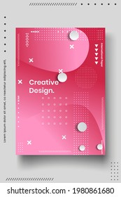 Cover design template set with abstract lines modern different color gradient style on background for decoration presentation, brochure, catalog, poster, book, magazine etc. Vector Illustration