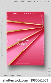 Cover design template set with abstract lines modern different color gradient style on background for decoration presentation, brochure, catalog, poster, book, magazine etc. Vector Illustration