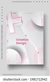 Cover design template set with abstract lines modern different color gradient style on background for decoration presentation, brochure, catalog, poster, book, magazine etc. Vector Illustration