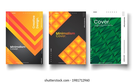 Cover design template set with abstract lines modern different color gradient style on background for decoration presentation, brochure, catalog, poster, book, magazine etc. Vector Illustration