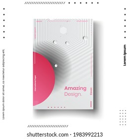 Cover design template set with abstract lines modern different color gradient style on background for decoration presentation, brochure, catalog, poster, book, magazine etc. Vector Illustration