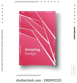 Cover design template set with abstract lines modern different color gradient style on background for decoration presentation, brochure, catalog, poster, book, magazine etc. Vector Illustration