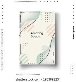 Cover design template set with abstract lines modern different color gradient style on background for decoration presentation, brochure, catalog, poster, book, magazine etc. Vector Illustration