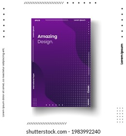 Cover design template set with abstract lines modern different color gradient style on background for decoration presentation, brochure, catalog, poster, book, magazine etc. Vector Illustration