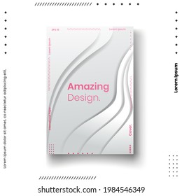 Cover design template set with abstract lines modern different color gradient style on background for decoration presentation, brochure, catalog, poster, book, magazine etc. Vector Illustration