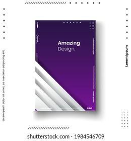 Cover design template set with abstract lines modern different color gradient style on background for decoration presentation, brochure, catalog, poster, book, magazine etc. Vector Illustration