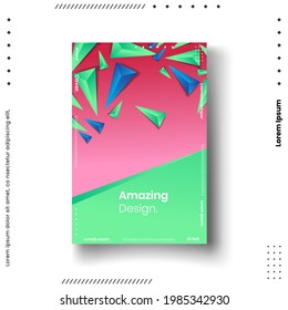 Cover design template set with abstract lines modern different color gradient style on background for decoration presentation, brochure, catalog, poster, book, magazine etc. Vector Illustration