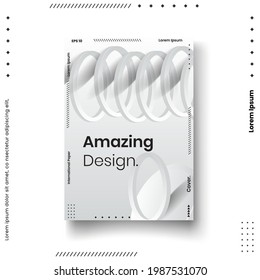 Plantilla de diseño de portada con líneas abstractas estilo moderno de gradiente de color diferente en el fondo para la presentación de decoración, folleto, catálogo, afiche, libro, revista, etc. Ilustración vectorial