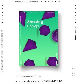 Plantilla de diseño de portada con líneas abstractas estilo moderno de gradiente de color diferente en el fondo para la presentación de decoración, folleto, catálogo, afiche, libro, revista, etc. Ilustración vectorial