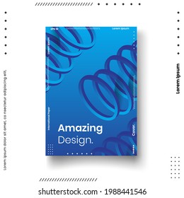 Cover design template set with abstract lines modern different color gradient style on background for decoration presentation, brochure, catalog, poster, book, magazine etc. Vector Illustration