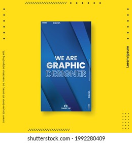 Plantilla de diseño de portada con líneas abstractas estilo moderno de gradiente de color diferente en el fondo para la presentación de decoración, folleto, catálogo, afiche, libro, revista, etc. Ilustración vectorial