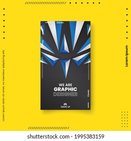 Plantilla de diseño de portada con líneas abstractas estilo moderno de gradiente de color diferente en el fondo para la presentación de decoración, folleto, catálogo, afiche, libro, revista, etc. Ilustración vectorial