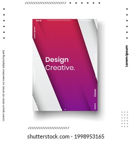 Cover design template set with abstract lines modern different color gradient style on background for decoration presentation, brochure, catalog, poster, book, magazine etc. Vector Illustration