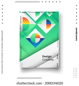 Cover design template set with abstract lines modern different color gradient style on background for decoration presentation, brochure, catalog, poster, book, magazine etc. Vector Illustration
