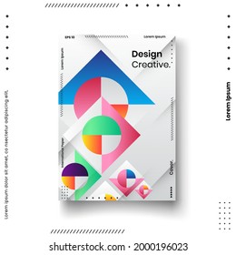 Cover design template set with abstract lines modern different color gradient style on background for decoration presentation, brochure, catalog, poster, book, magazine etc. Vector Illustration