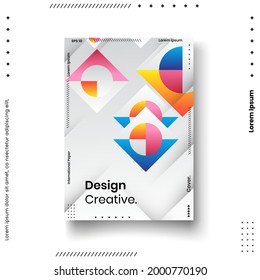 Cover design template set with abstract lines modern different color gradient style on background for decoration presentation, brochure, catalog, poster, book, magazine etc. Vector Illustration
