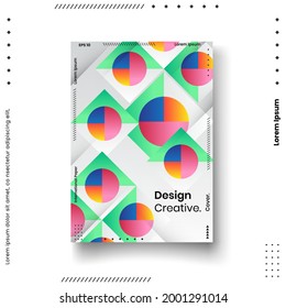 Cover design template set with abstract lines modern different color gradient style on background for decoration presentation, brochure, catalog, poster, book, magazine etc. Vector Illustration