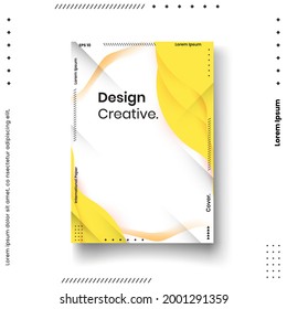 Plantilla de diseño de portada con líneas abstractas estilo moderno de gradiente de color diferente en el fondo para la presentación de decoración, folleto, catálogo, afiche, libro, revista, etc. Ilustración vectorial