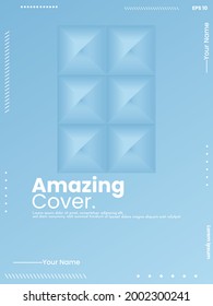 Plantilla de diseño de portada con polígonos abstractos y líneas en fondo vectorial. perfecto para la presentación de decoración, folleto, catálogo, afiche, libro, revista, etc. Ilustración vectorial