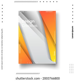 Plantilla de diseño de portada con líneas abstractas estilo moderno de gradiente de color diferente en el fondo para la presentación de decoración, folleto, catálogo, afiche, libro, revista, etc. Ilustración vectorial