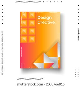 Plantilla de diseño de portada con líneas abstractas estilo moderno de gradiente de color diferente en el fondo para la presentación de decoración, folleto, catálogo, afiche, libro, revista, etc. Ilustración vectorial
