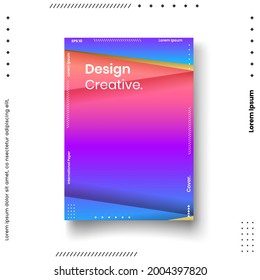 Cover design template set with abstract lines modern different color gradient style on background for decoration presentation, brochure, catalog, poster, book, magazine etc. Vector Illustration