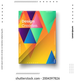 Plantilla de diseño de portada con líneas abstractas estilo moderno de gradiente de color diferente en el fondo para la presentación de decoración, folleto, catálogo, afiche, libro, revista, etc. Ilustración vectorial