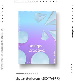 Plantilla de diseño de portada con líneas abstractas estilo moderno de gradiente de color diferente en el fondo para la presentación de decoración, folleto, catálogo, afiche, libro, revista, etc. Ilustración vectorial