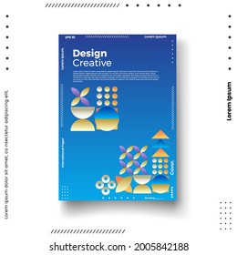 Cover design template set with abstract lines modern different color gradient style on background for decoration presentation, brochure, catalog, poster, book, magazine etc. Vector Illustration
