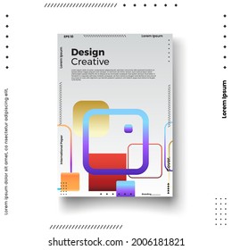 Cover design template set with abstract lines modern different color gradient style on background for decoration presentation, brochure, catalog, poster, book, magazine etc. Vector Illustration
