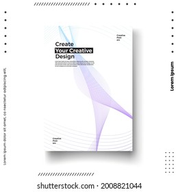 Cover design template set with abstract lines modern different color gradient style on background for decoration presentation, brochure, catalog, poster, book, magazine etc. Vector Illustration